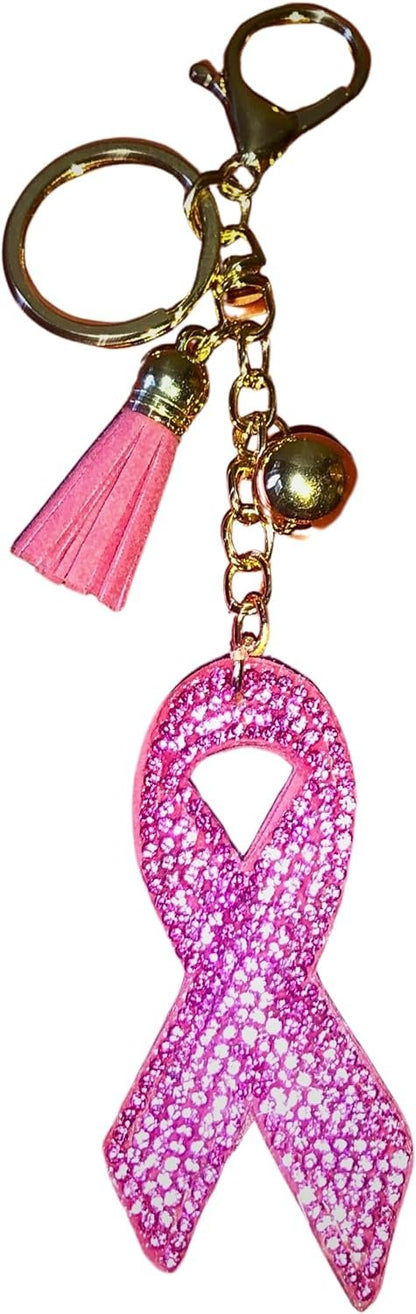 Popfizzy Pink Breast Cancer Keychain Accessories for Women, Breast Cancer Gift for Her