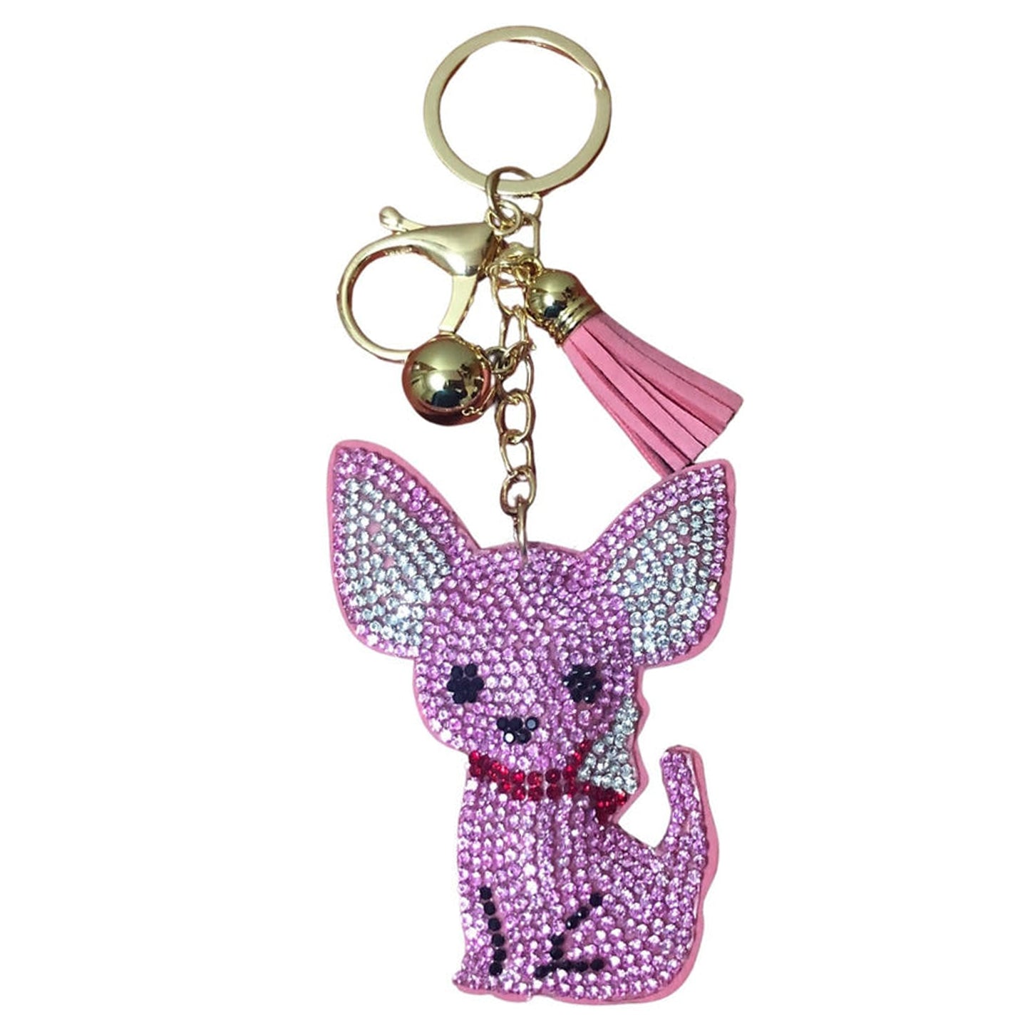 Popfizzy Bling Chihuahua Keychain for Women, Purse Bag Charm