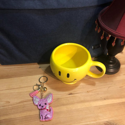 Popfizzy Bling Chihuahua Keychain for Women, Purse Bag Charm