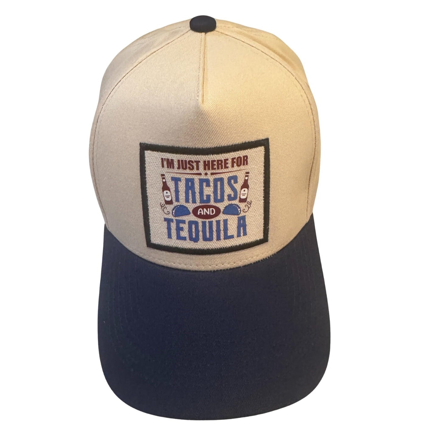 Popfizzy Tacos and Tequila Hat for Men and Women, Fun Foodie Hat, Funny Taco Gifts for Adults, Adult Humor Caps, Adjustable