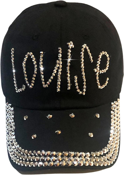 Popfizzy Louise Hat for Women, Rhinestone Bestie Gifts for Women, Bling Best Friend Apparel, for Women