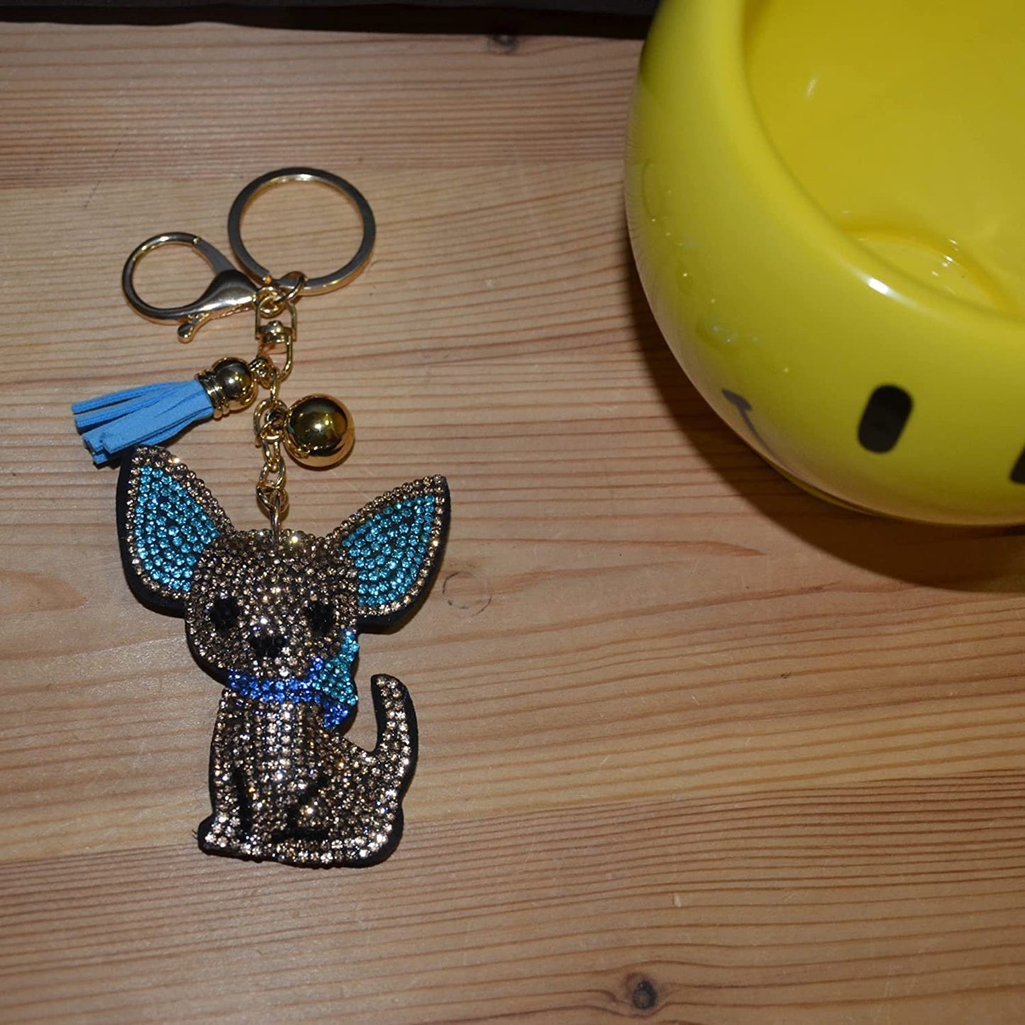 Popfizzy Bling Chihuahua Keychain for Women, Purse Bag Charm