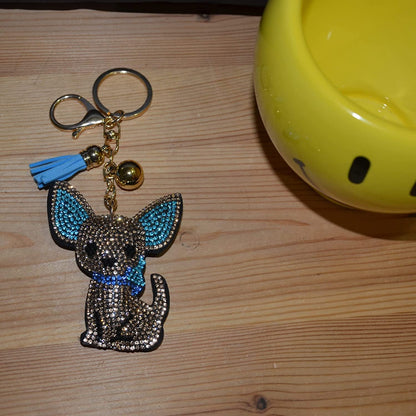 Popfizzy Bling Chihuahua Keychain for Women, Purse Bag Charm
