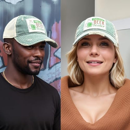 Popfizzy Beer Drinking Hats for Men and Women, Funny Trucker Hats for Adults, Beer Drinkers Gift, Adult Humor Caps (Green)