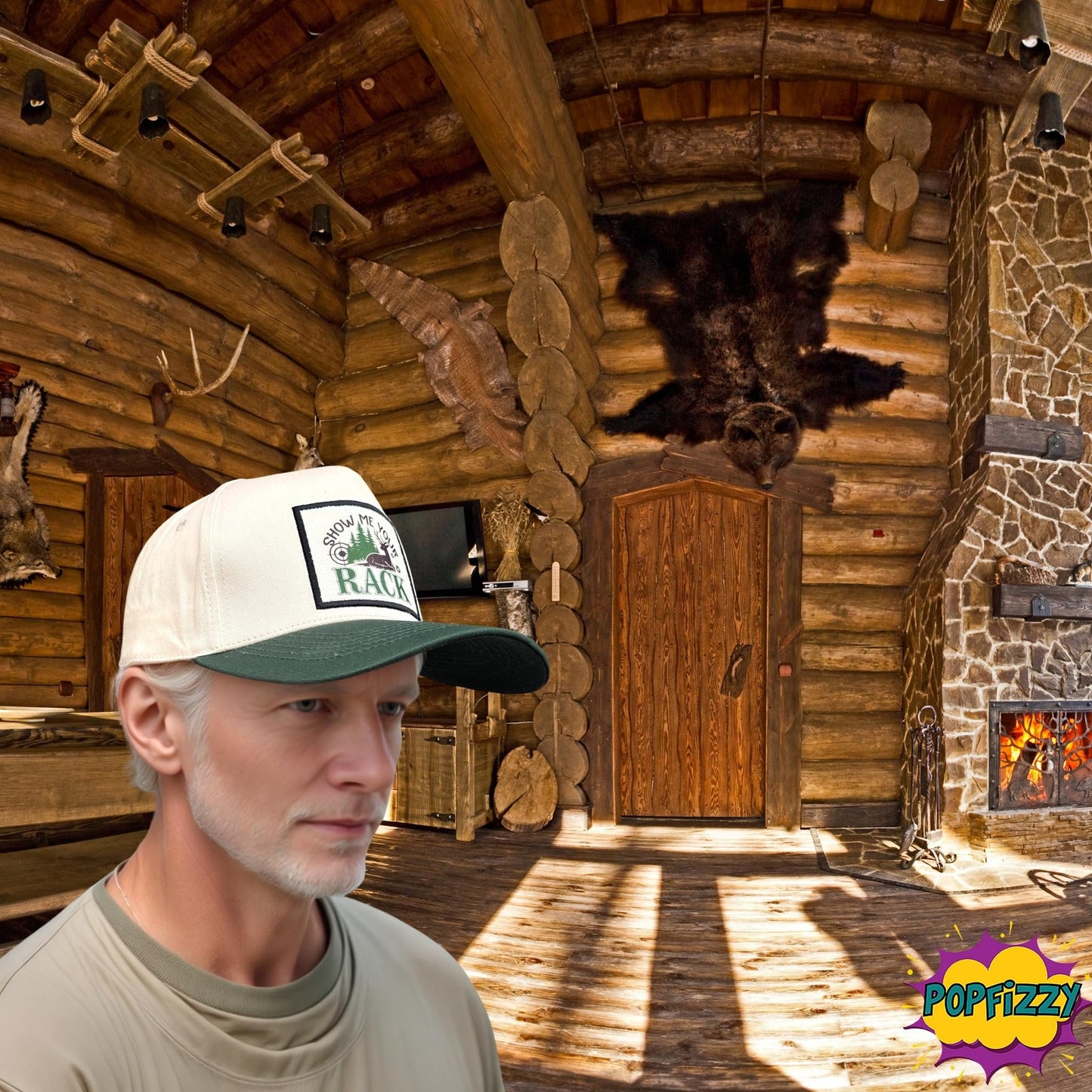 Popfizzy Show Me Your Rack Hat for Men, Funny Gifts for Hunters, Fun Deer Hunting Hats for Men, Hunting Season Baseball Cap