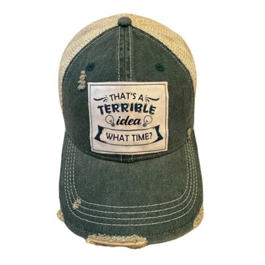 Popfizzy That's a Terrible Idea Funny Trucker Hats for Women and Men, Terrible Gifts, Funny Gifts for Friends (Terrible Idea)