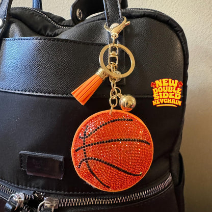 Popfizzy Bling Basketball Keychain for Women and Girls, Purse Charm, Bag Charm, Girls Basketball Gifts, Double Sided