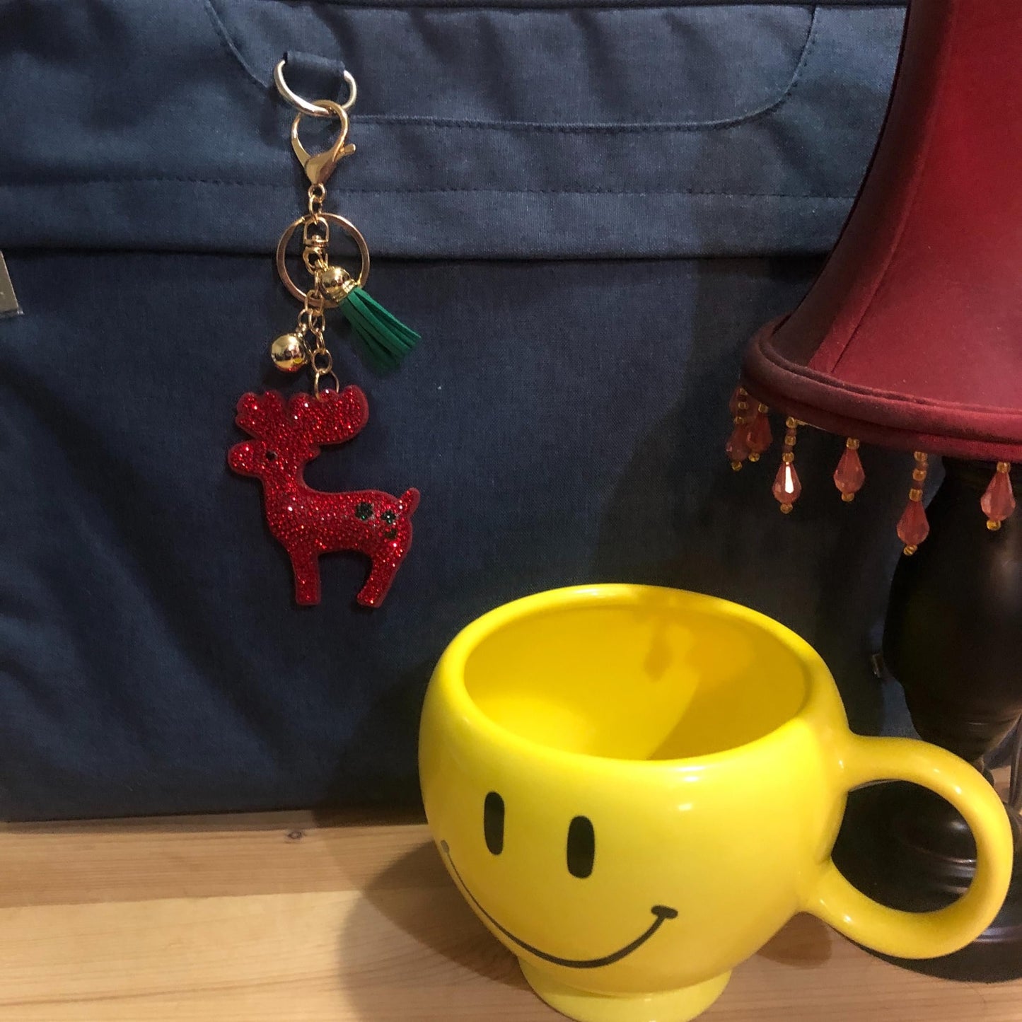 Popfizzy Bling Red Reindeer Keychain, Christmas Gifts for Women and Girls, Stocking Stuffers, Christmas Party Favors