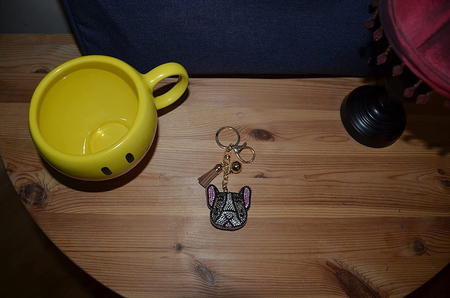Popfizzy Bling French Bulldog Keychain for Women, Purse Bag Charm