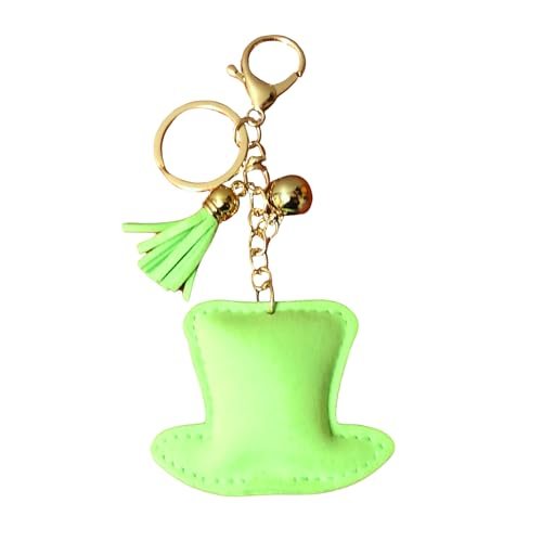 Popfizzy St Patty's Day Hat Keychain for Women and Girls, Bling Irish Green Leprechaun Hat Purse Charm, St Pattys Day Gift