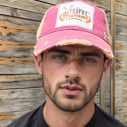 Popfizzy Funny Trophy Husband Hat for Men, Husband Baseball Hat, Bride and Groom Hat, Gift for Husband (Trophy Husband)