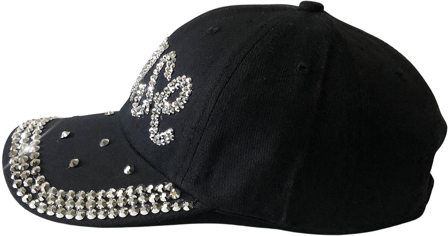 Popfizzy Bling Louise Hat for Women, Rhinestone Bestie Gifts for Women, Best Friend Apparel, for Women