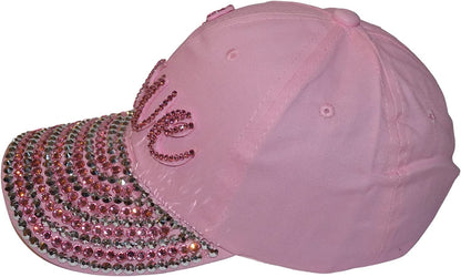 Popfizzy Womens Bling Cap, Rhinestone Baseball Cap, Bejeweled Distressed Denim Hat, Bling Gifts for Women