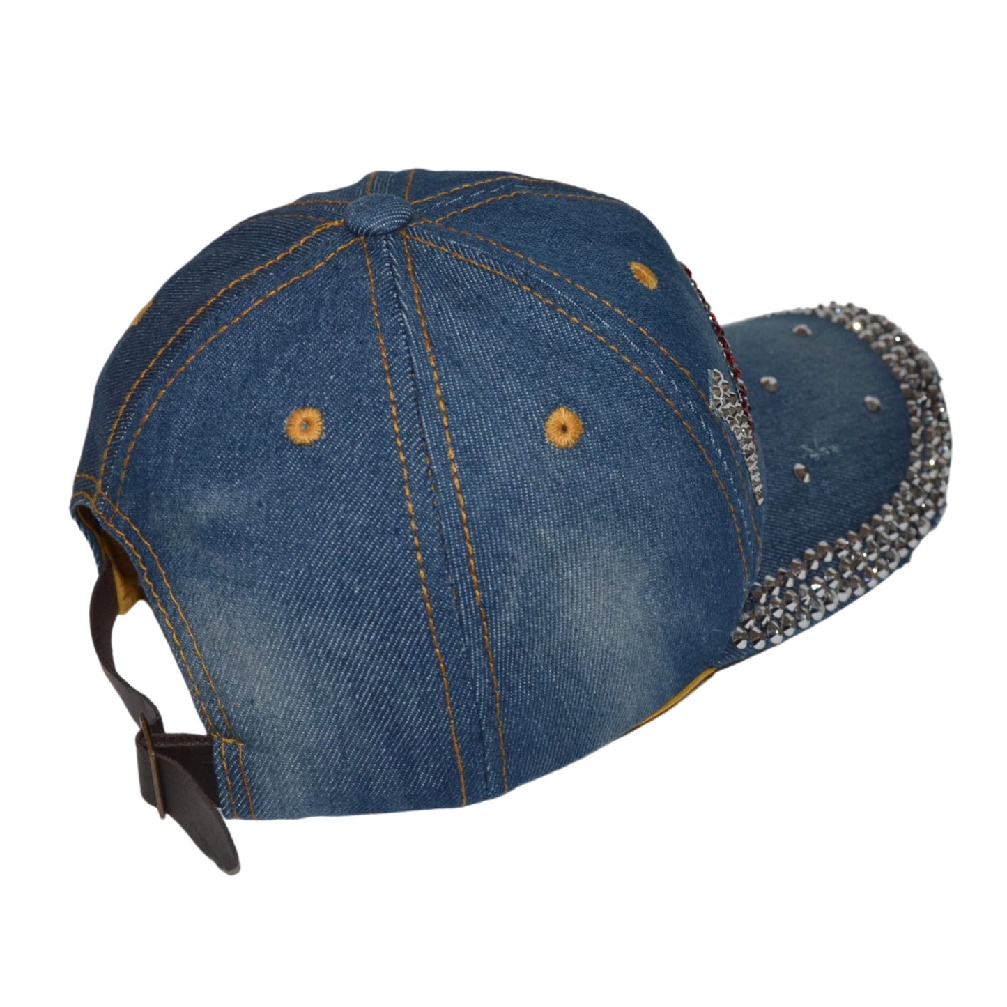 Popfizzy Bling Love Cap for Women, Rhinestone Love Hat, Bedazzled Baseball Caps, Distressed Denim Hats, Fancy Bejeweled Hats, Bling Gifts for Women