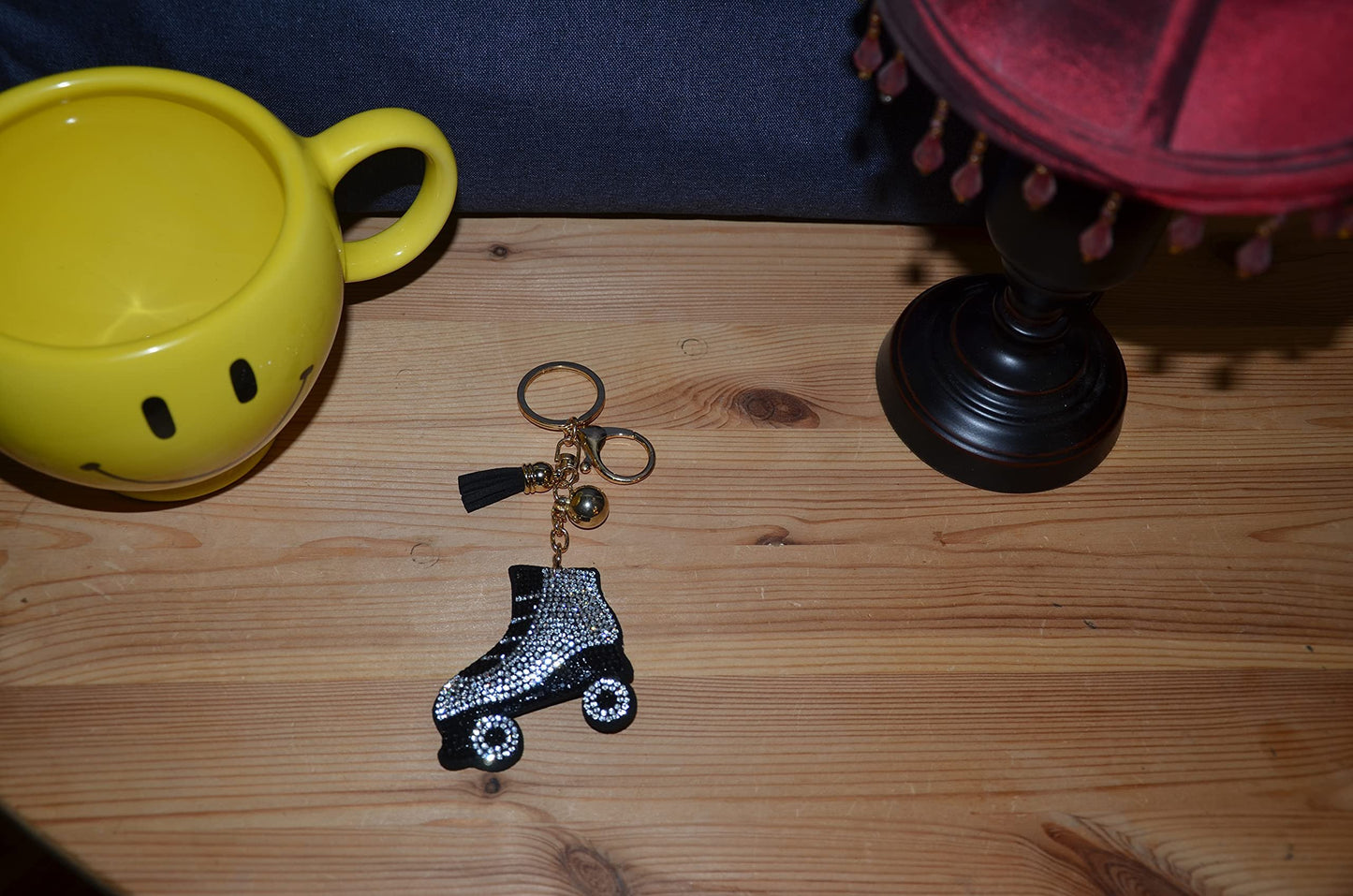 Popfizzy Rhinestone Roller Skate Keychain for Women, Rollerskate Backpack Charm, Bling Skate Purse Charm, Roller Skating Gift