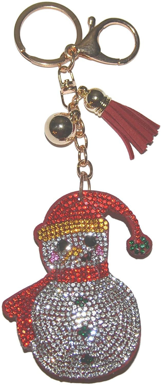 Snowman Keychain for Women Christmas Key Ring Hanukah Keyfob Backpack Keyring Xmas Purse Charms