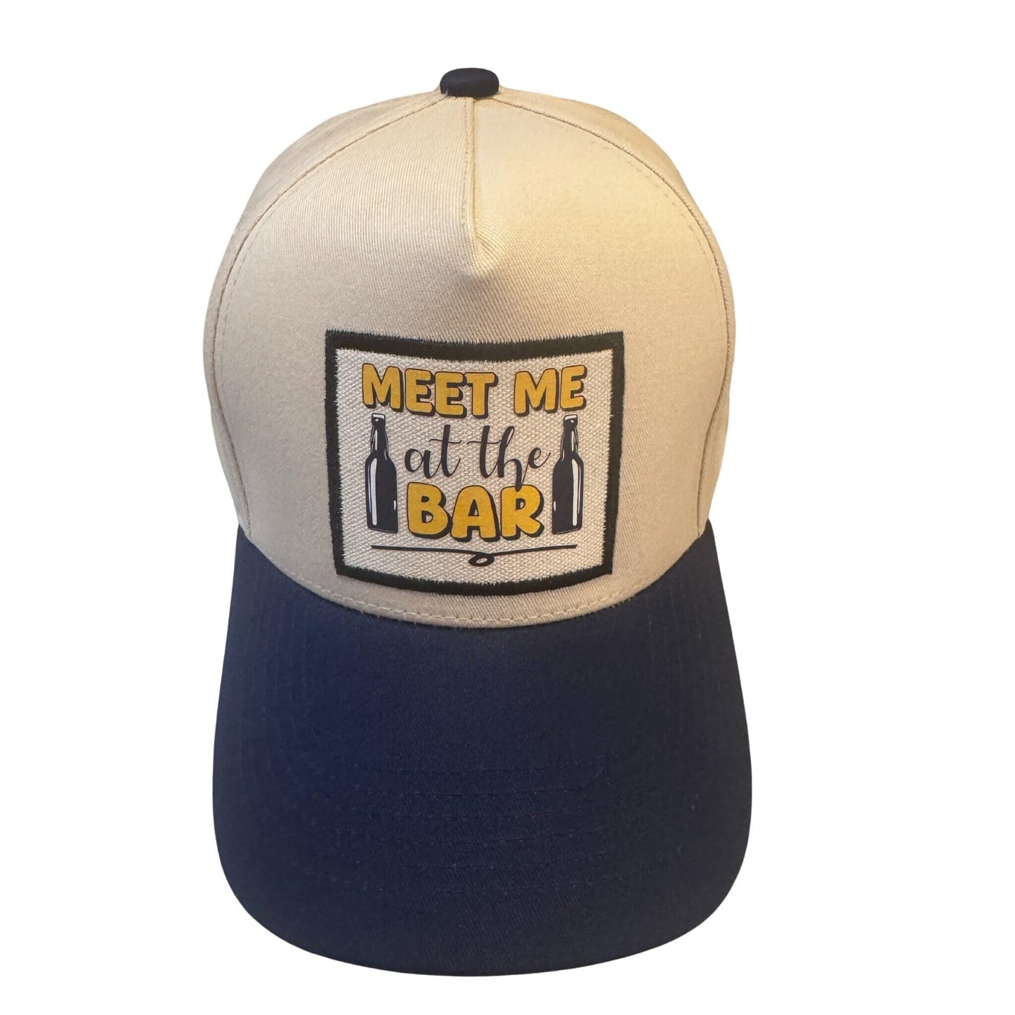 Popfizzy Meet Me at The Bar Hat for Men and Women, Alcohol Gifts for Drinkers, Funny Beer Drinking Hat with Funny Saying