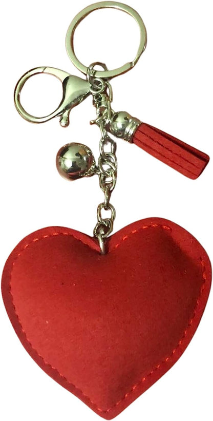 Popfizzy Bling Love Heart Keychains for Women and Girls, Rhinestone Purse Charms for Handbags, Cute Bag Charms, Thank You Gift for Women