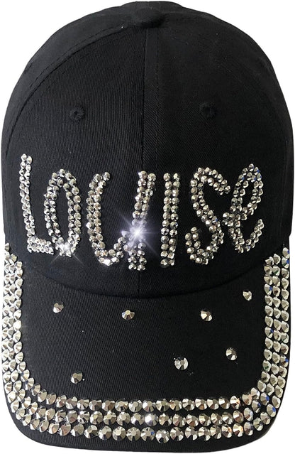 Popfizzy Bling Louise Hat for Women, Rhinestone Bestie Gifts for Women, Best Friend Apparel, for Women