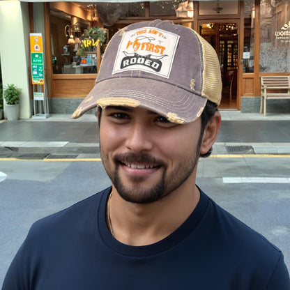 Popfizzy Not My First Rodeo Hat for Women and Men, Funny Adult Baseball Cap, Mesh Back Trucker Hat