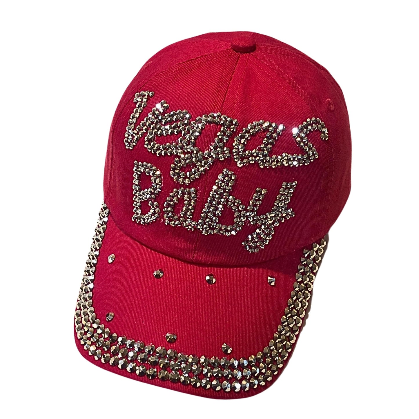 Popfizzy Bling Las Vegas Baby Hat, Rhinestone Las Vegas Baseball Cap for Women, Las Vegas Souvenir, Bedazzled Las Vegas Gifts