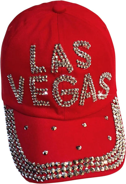 Popfizzy Rhinestone Las Vegas Ball Caps, Bling Bling Las Vegas Hat for Women, Las Vegas Souvenir, Bedazzled Las Vegas Gifts