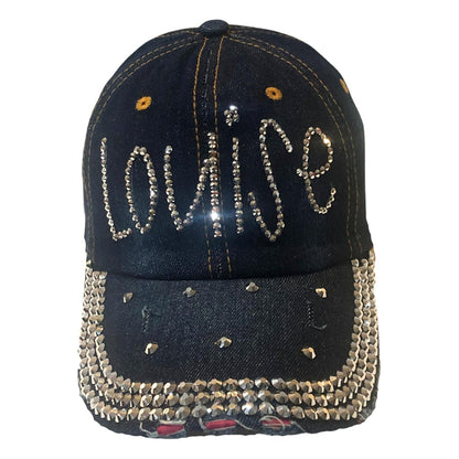 Popfizzy Louise Hat for Women, Rhinestone Bestie Gifts for Women, Bling Best Friend Apparel, for Women