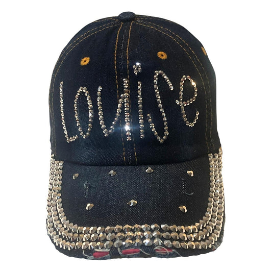 Popfizzy Louise Hat for Women, Rhinestone Bestie Gifts for Women, Bling Best Friend Apparel, for Women