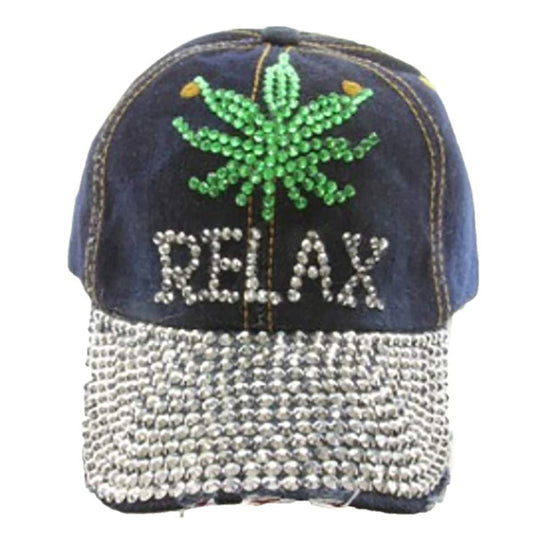 Weed Hat for Women Rhinestone Hat, Bedazzled Bling Baseball Caps, Distressed Hat, Fancy Denim Bejeweled Hats