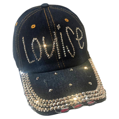 Popfizzy Louise Hat for Women, Rhinestone Bestie Gifts for Women, Bling Best Friend Apparel, for Women