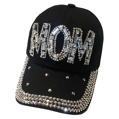 Popfizzy Rhinestone Mom Hat, Bling Baseball Cap for Mom, Cool Mom Gifts, Best Mama Hat, Sparkle Mom Accessories, Mom Cap