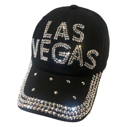 Popfizzy Rhinestone Las Vegas Ball Caps, Bling Bling Las Vegas Hat for Women, Las Vegas Souvenir, Bedazzled Las Vegas Gifts
