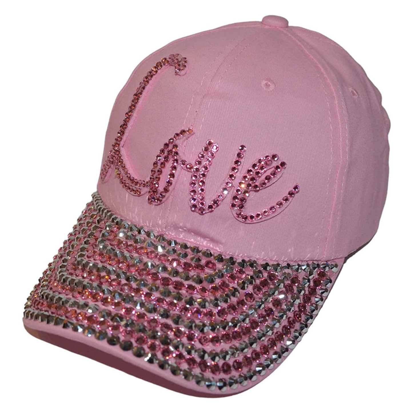 Popfizzy Womens Bling Cap, Rhinestone Baseball Cap, Bejeweled Distressed Denim Hat, Bling Gifts for Women
