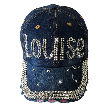 Popfizzy Bling Louise Hat for Women, Rhinestone Bestie Gifts for Women, Best Friend Apparel, for Women