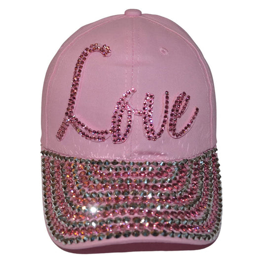 Popfizzy Womens Bling Cap, Rhinestone Baseball Cap, Bejeweled Distressed Denim Hat, Bling Gifts for Women