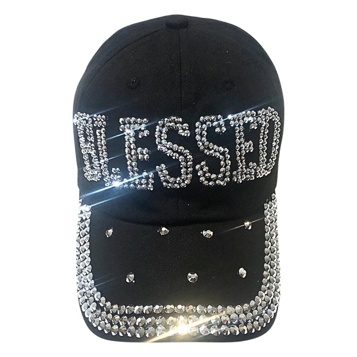 Popfizzy Bling Blessed Hats for Women, Rhinestone Christian Hats, Faith Based Christian Apparel, Blessed Mama, Blessed Items