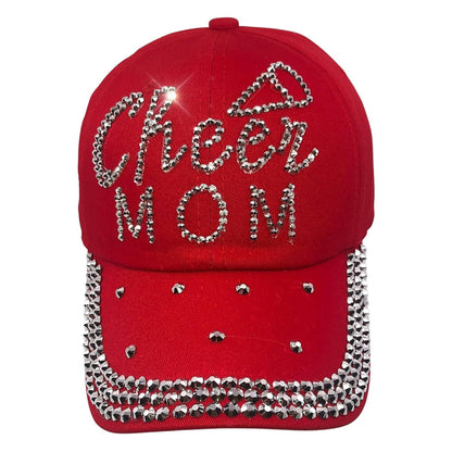 Popfizzy Cheer Mom Hat for Women, Rhinestone Cheer Mom Gifts, Bling Cheer Accessories, Cheer Clothes, Cool Cheer Gifts