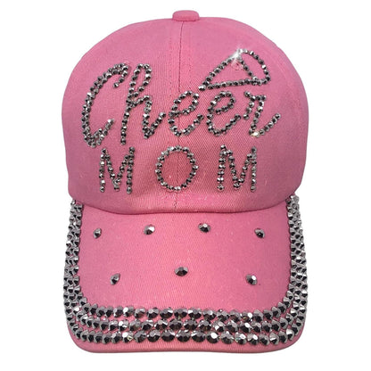 Popfizzy Cheer Mom Hat for Women, Rhinestone Cheer Mom Gifts, Bling Cheer Accessories, Cheer Clothes, Cool Cheer Gifts