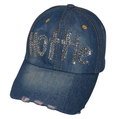 Women's Bling Pink Las Vegas Cap, Bejeweled Rhinestone Baseball Cap, Distressed Pink Hat for Women, Bling Gifts for Women
