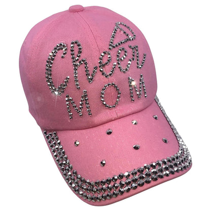 Popfizzy Cheer Mom Hat for Women, Rhinestone Cheer Mom Gifts, Bling Cheer Accessories, Cheer Clothes, Cool Cheer Gifts