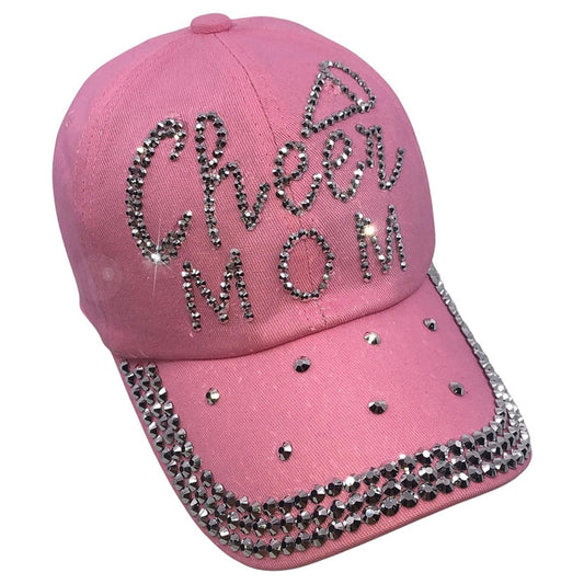 Popfizzy Cheer Mom Hat for Women, Rhinestone Cheer Mom Gifts, Bling Cheer Accessories, Cheer Clothes, Cool Cheer Gifts