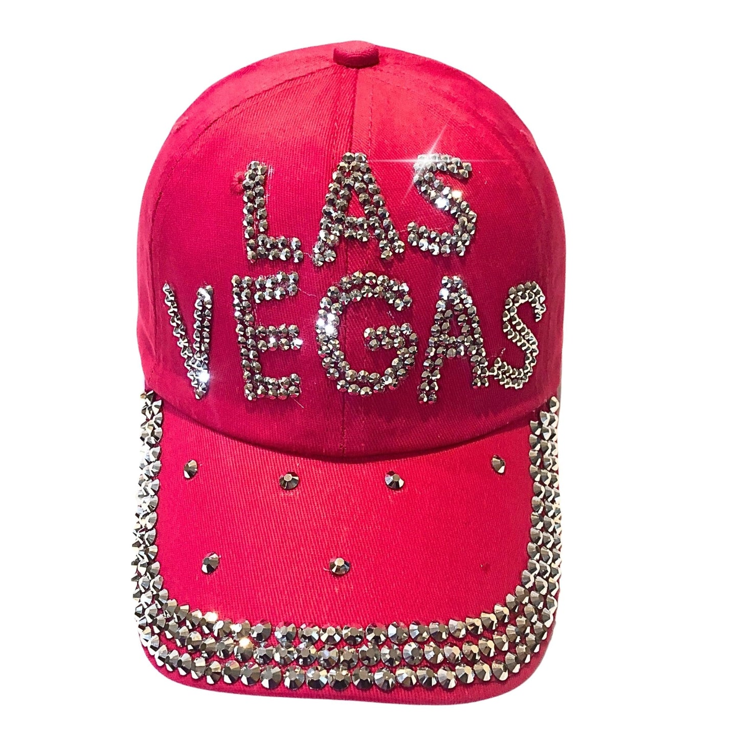 Popfizzy Rhinestone Las Vegas Ball Cap, Bling Hot Pink Las Vegas Hat for Women, Las Vegas Souvenir, Bedazzled Las Vegas Gifts