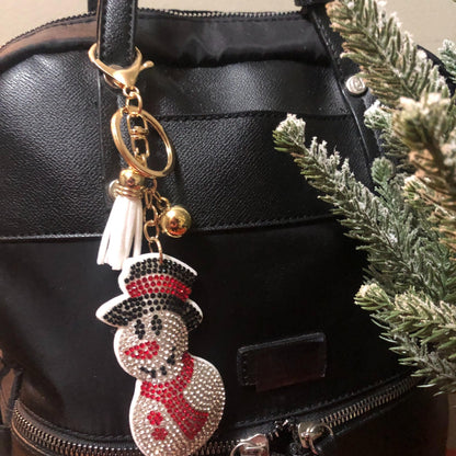 Popfizzy Bling Christmas Snowman Keychain, Christmas Gifts for Women and Girls, Stocking Stuffers, Christmas Party Favors