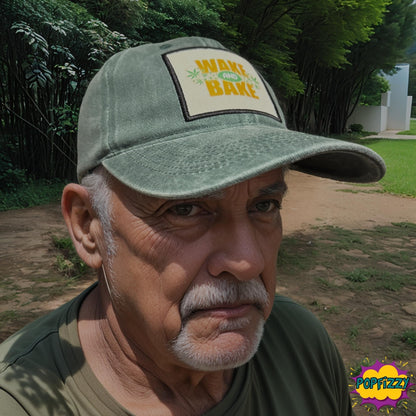 Popfizzy Wake and Bake Weed Hat for Men and Women, Smoking Weed Gifts for Men and Women, Funny Marijuana Hat, Pot Leaf Cap