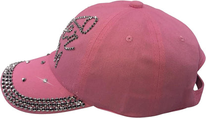 Popfizzy Cheer Mom Hat for Women, Rhinestone Cheer Mom Gifts, Bling Cheer Accessories, Cheer Clothes, Cool Cheer Gifts