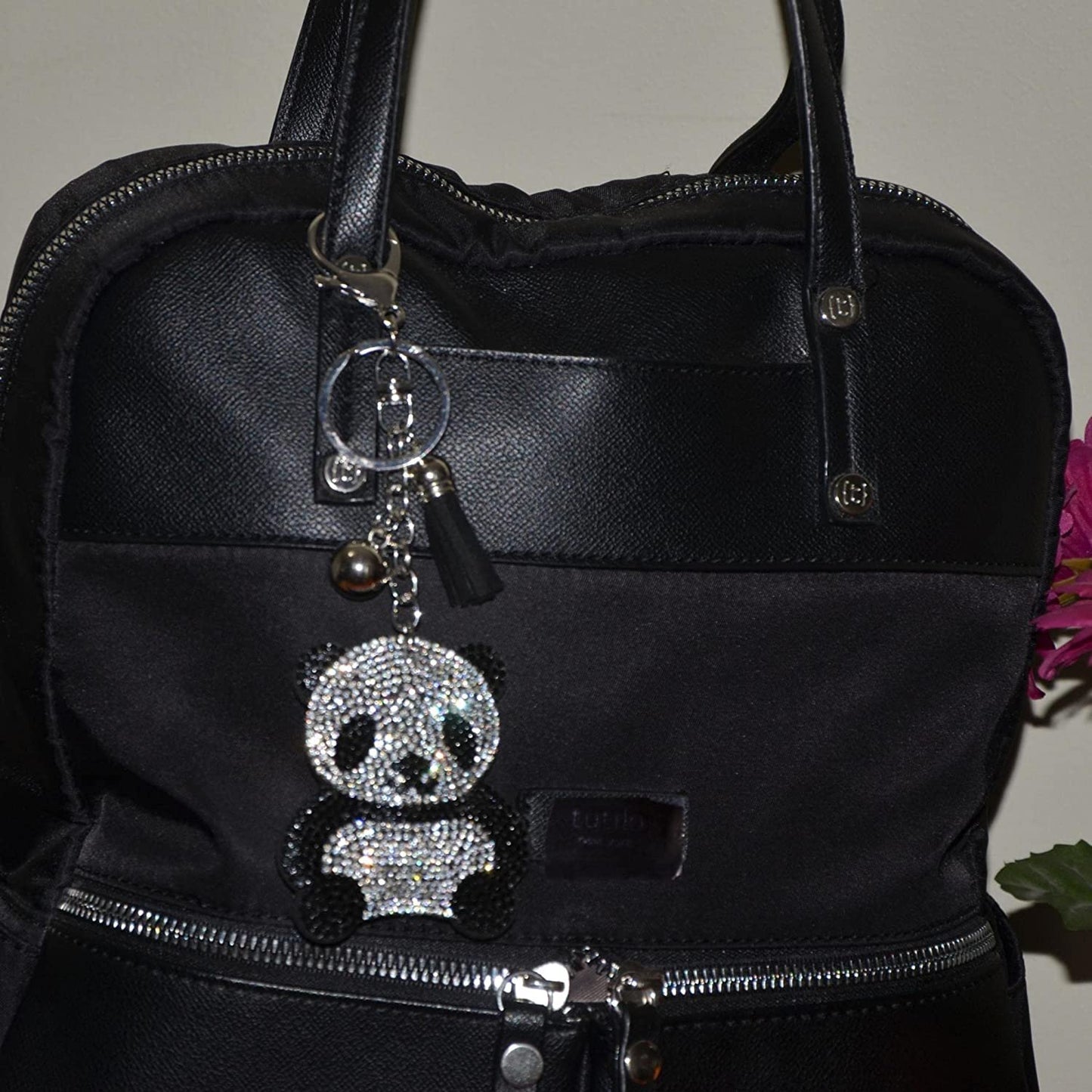 Popfizzy Bling Panda Bear Keychain, Purse Charm, Backpack Charm, Crystal Bag Charms, Rhinestone Key Fob
