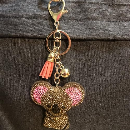 Popfizzy Bling Koala Keychain Accessories for Women and Girls, Rhinestone Keychain with Koala Charm, Purse Charm, Koala Gifts