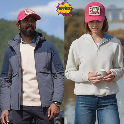 Popfizzy Retired not Expired Funny Hats for Men and Women, Fun Retirement Baseball Caps, Unique Retirement Gifts for Adults