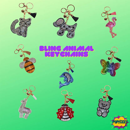 Black Cat Keychain, Bling Kitty Kat Backpack Charm, Crystal Bag Charms, Shiny Key Fob Keyring Handbag Pendant