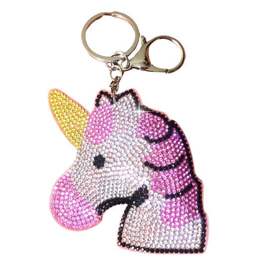 Popfizzy Bling Unicorn Keychains for Girls, Rhinestone Unicorn Backpack Keychain, Pink Unicorn Gifts For Girls and Women